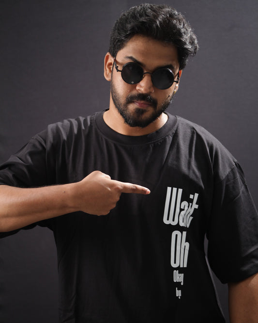 "Wait. Oh. Ok. Bye" - Punchline Press printed T-shirt (black/white)