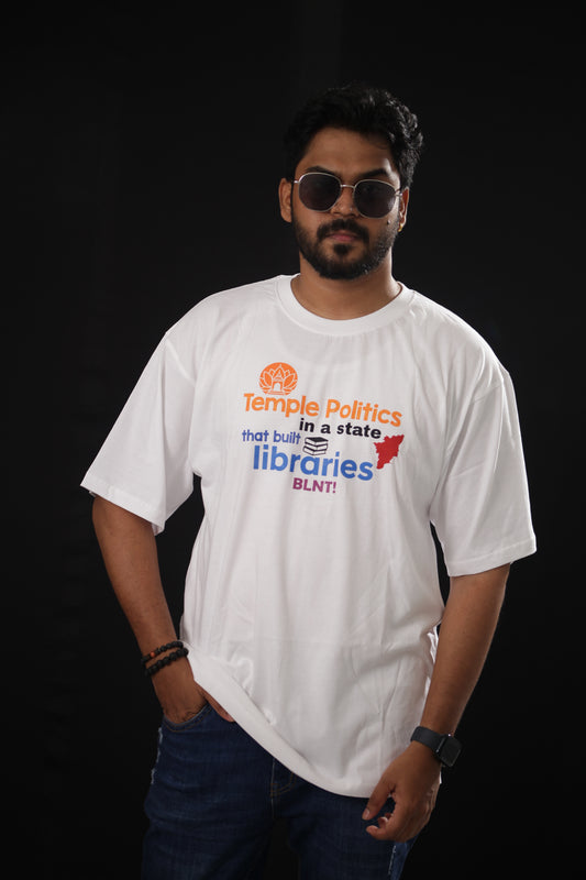 “Temple Politics” - The Statement Series printed T-Shirt (White-1/Front)