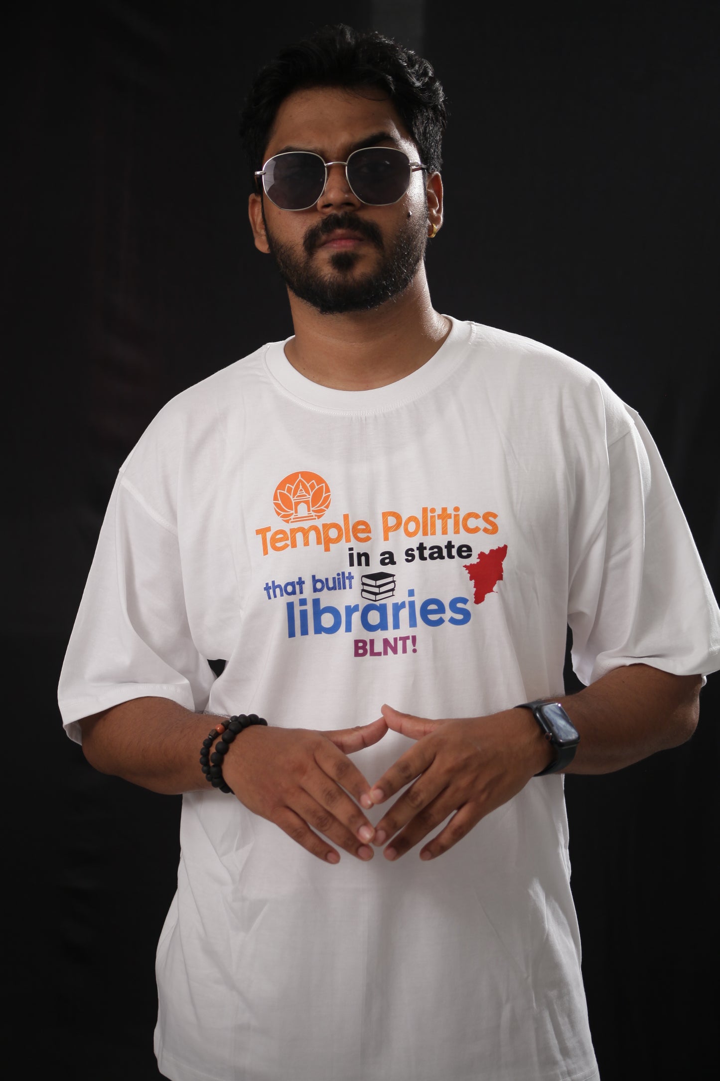 “Temple Politics” - The Statement Series printed T-Shirt (White-1/Front)