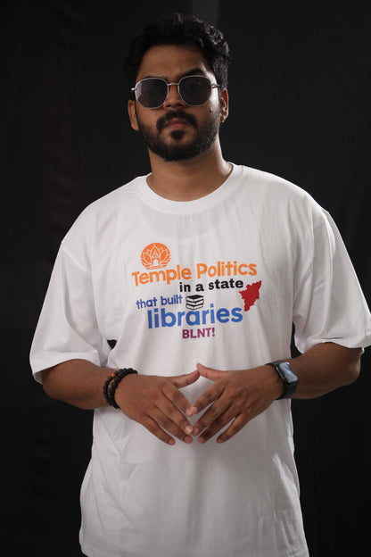 “Temple Politics” - The Statement Series printed T-Shirt (White-1/Front)
