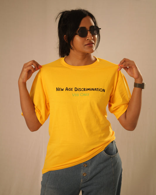 “Veg Only” - The Statement Series printed T-Shirt (yellow)