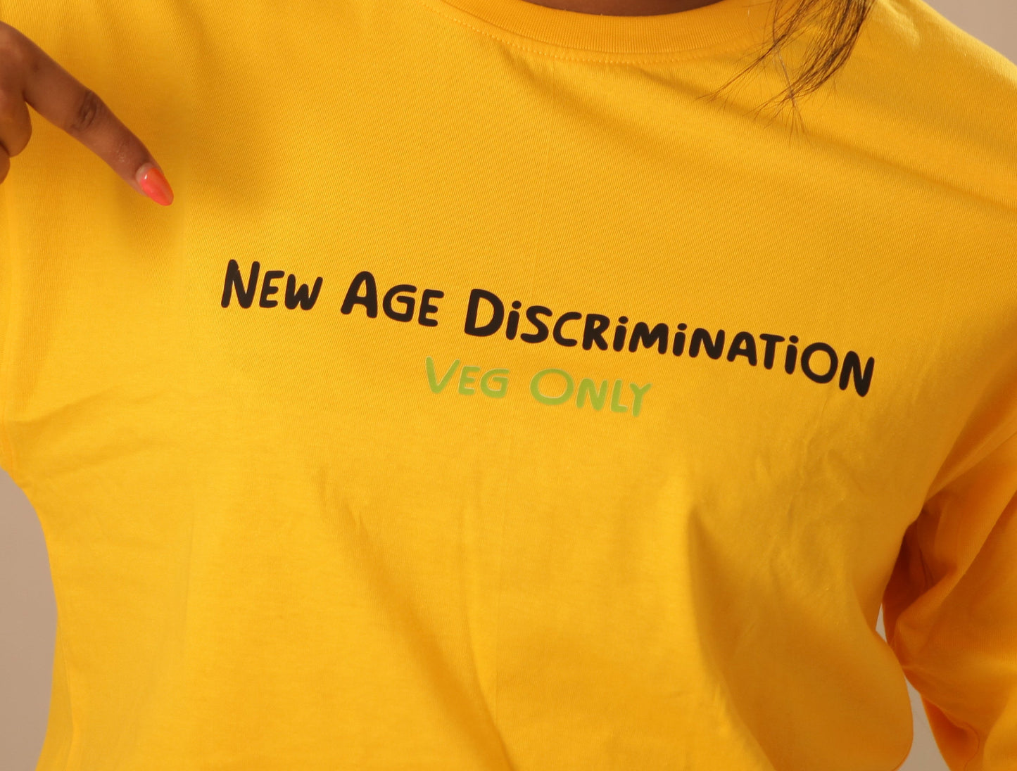 “Veg Only” - The Statement Series printed T-Shirt (yellow)
