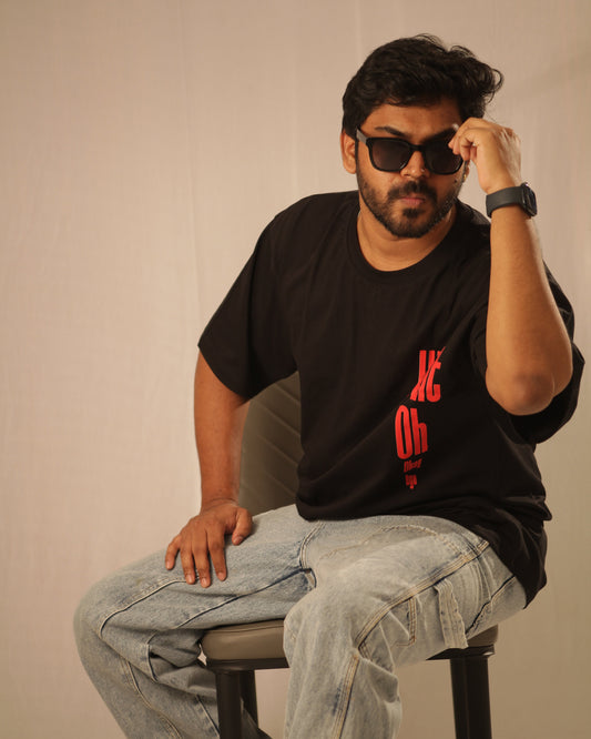 "Wait. Oh. Ok. Bye" - Punchline Press printed T-shirt (black/red)