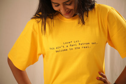 "Love? Lol." - The Punchline Press printed T-shirt